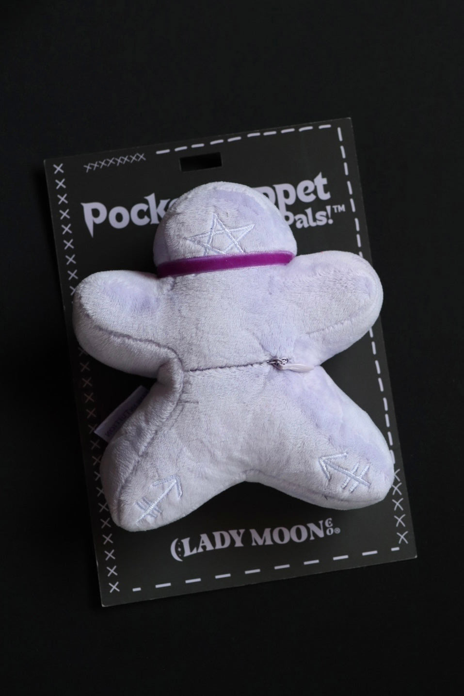 lady moon co's creepy cute embroidered monster keychain with back pocket