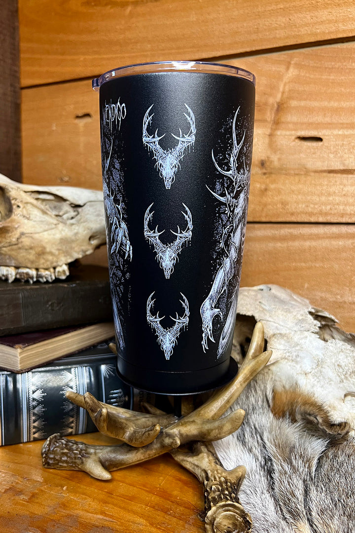 oddities deer skull travel mug