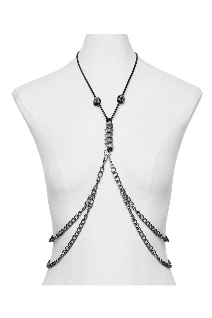 gothic chain chest harness 