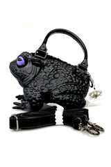 gothic black frog tad shaped handbag by windy willow