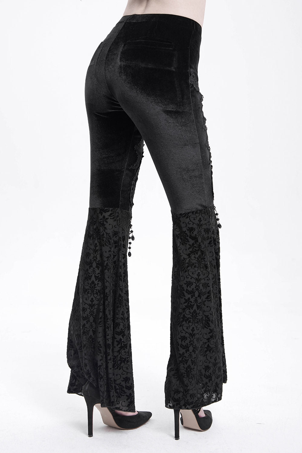 womens high waisted hippie goth flares
