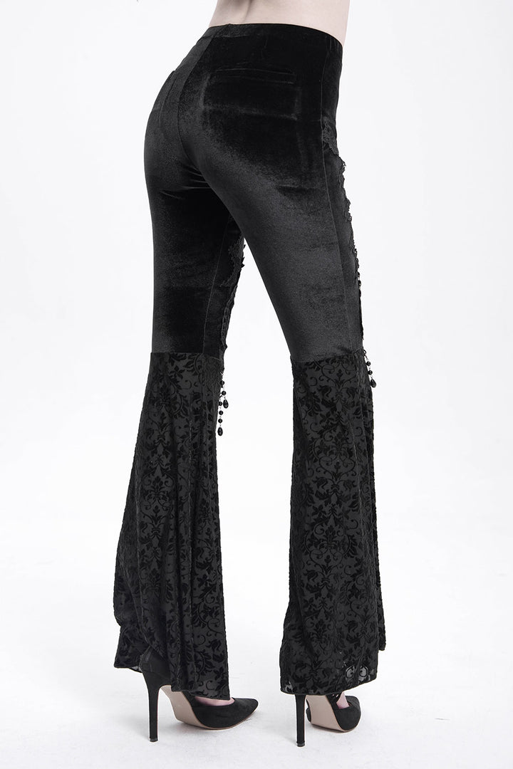 womens high waisted hippie goth flares