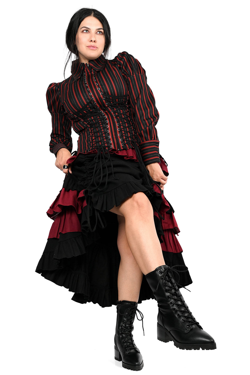 womens customizable skirt with tunneling 