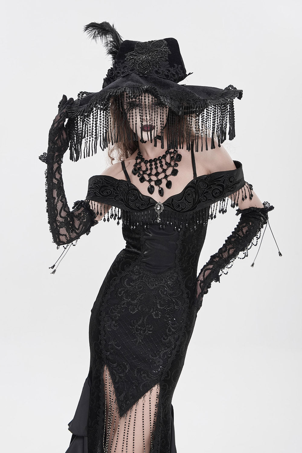 tasseled gothic witch hat