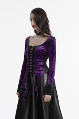 dark purple velvet vampire shirt by punk rave