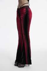 red black ombre velvet pants 