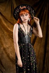 90s whimsical goth inspired wool brimmed hat 