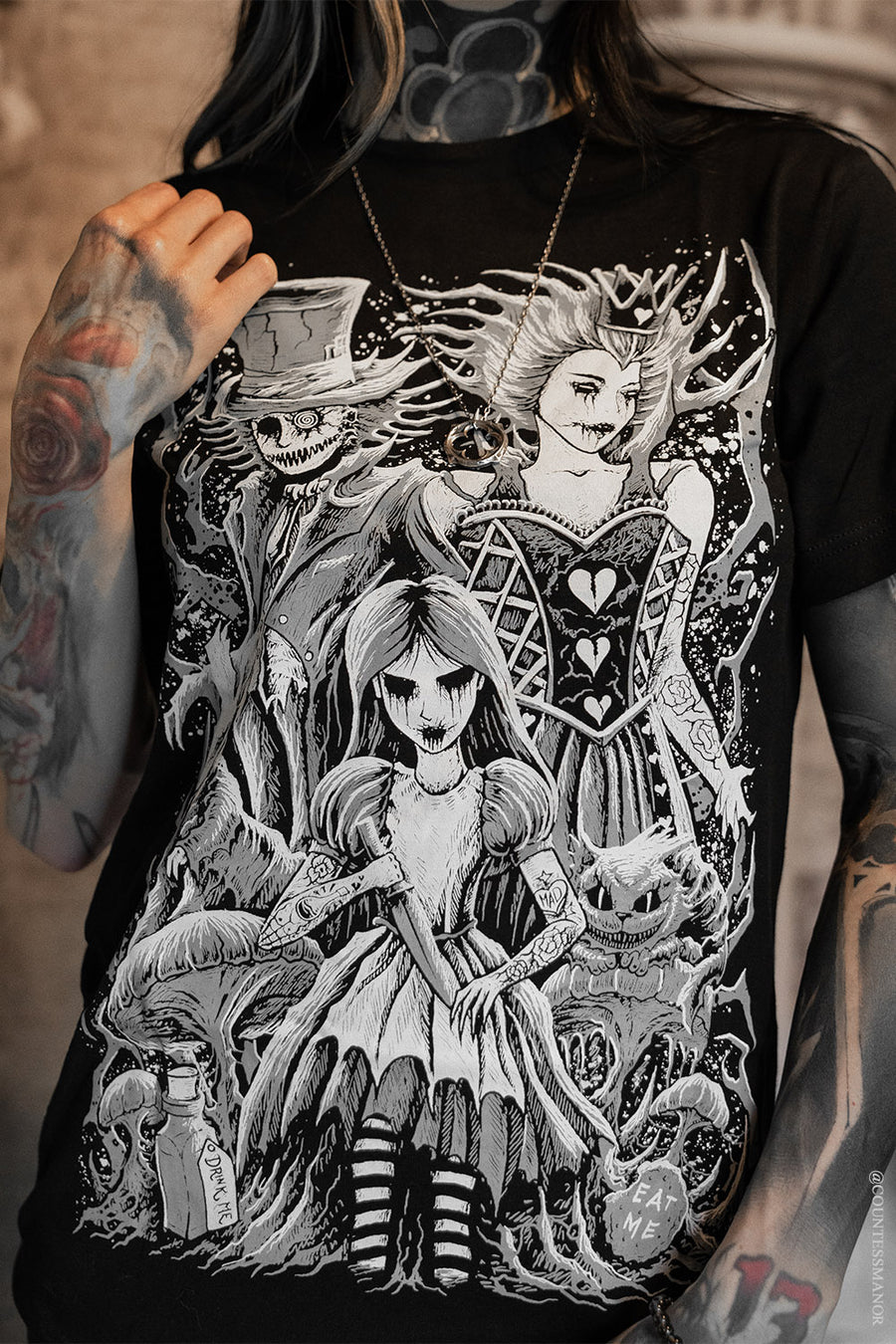 gothic alice in wonderland shirt