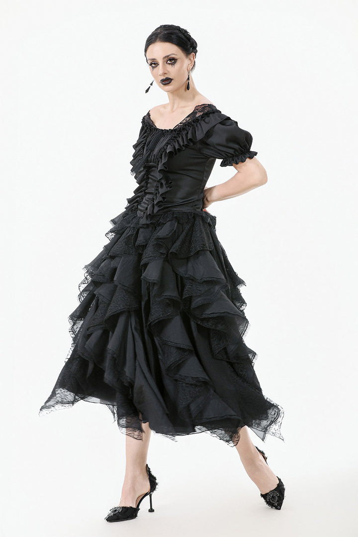 black witchy hem skirt