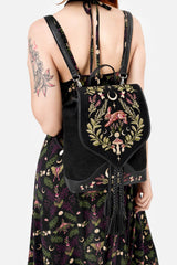 vegan suede and leather fairygoth backpack