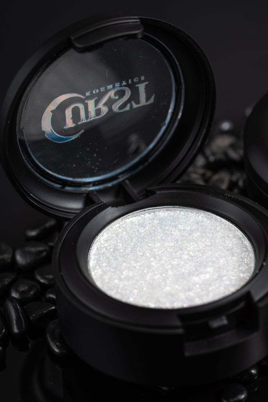 white glitter eye makeup by curst kosmetics