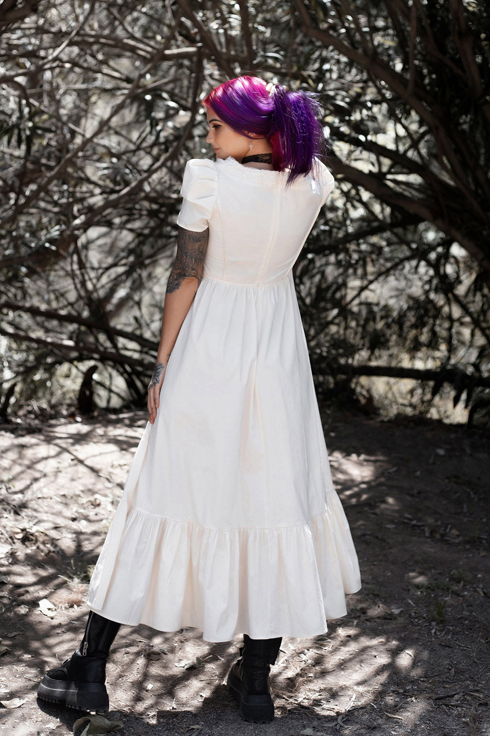 puff sleeve cottagecore dress with pockets