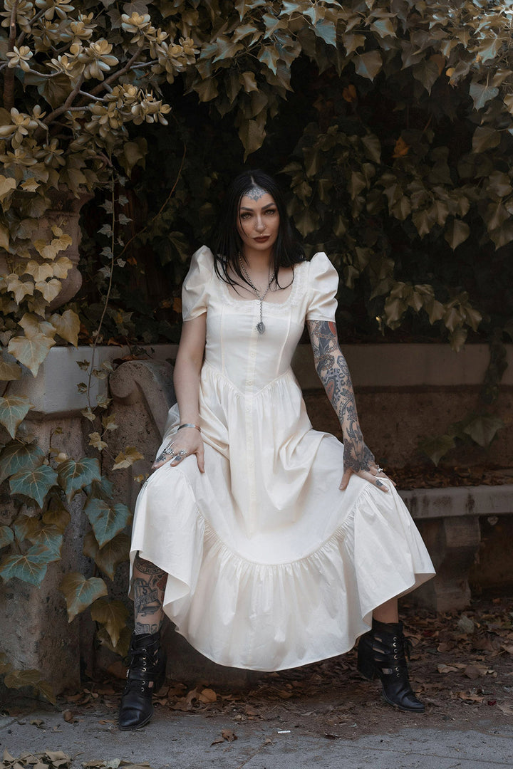 victorian puff sleeve cottagecore dress