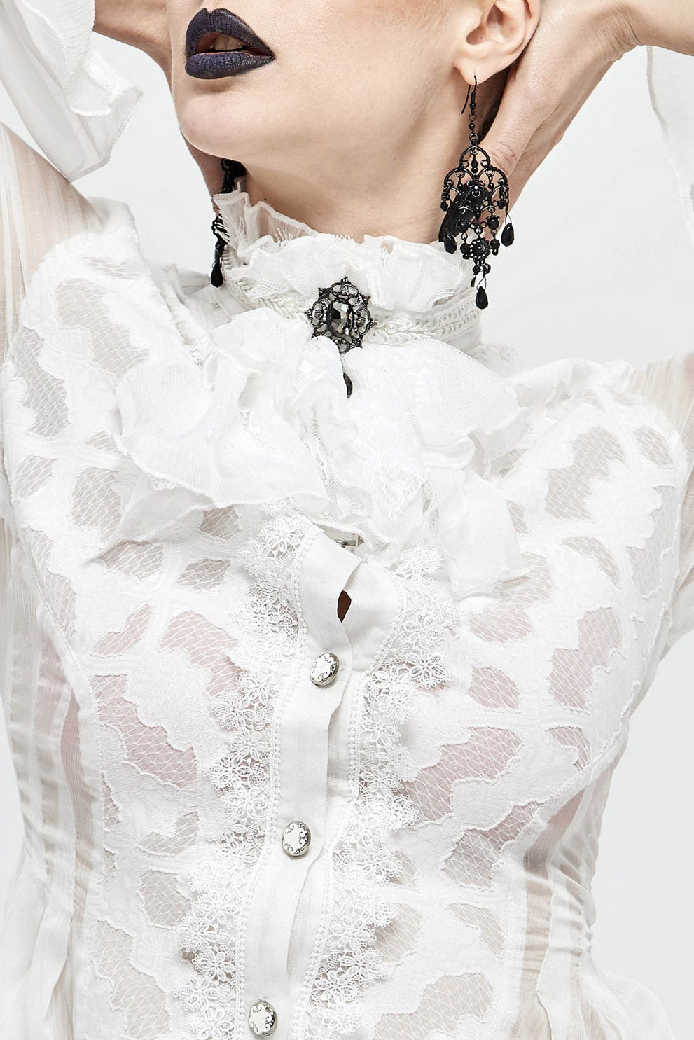 layered lace romantic goth necktie 