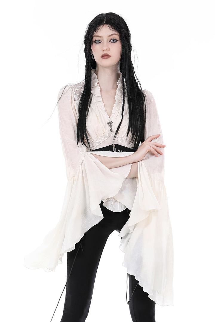 white womens gothic top