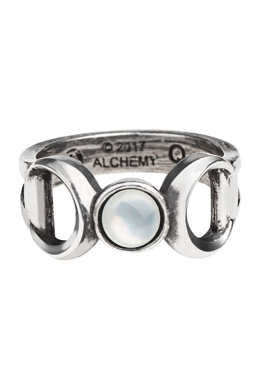 triple goddess symbol ring