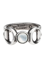 triple goddess symbol ring