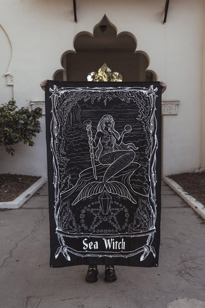 sea witch dark siren wall tapestry by the pretty cult 
