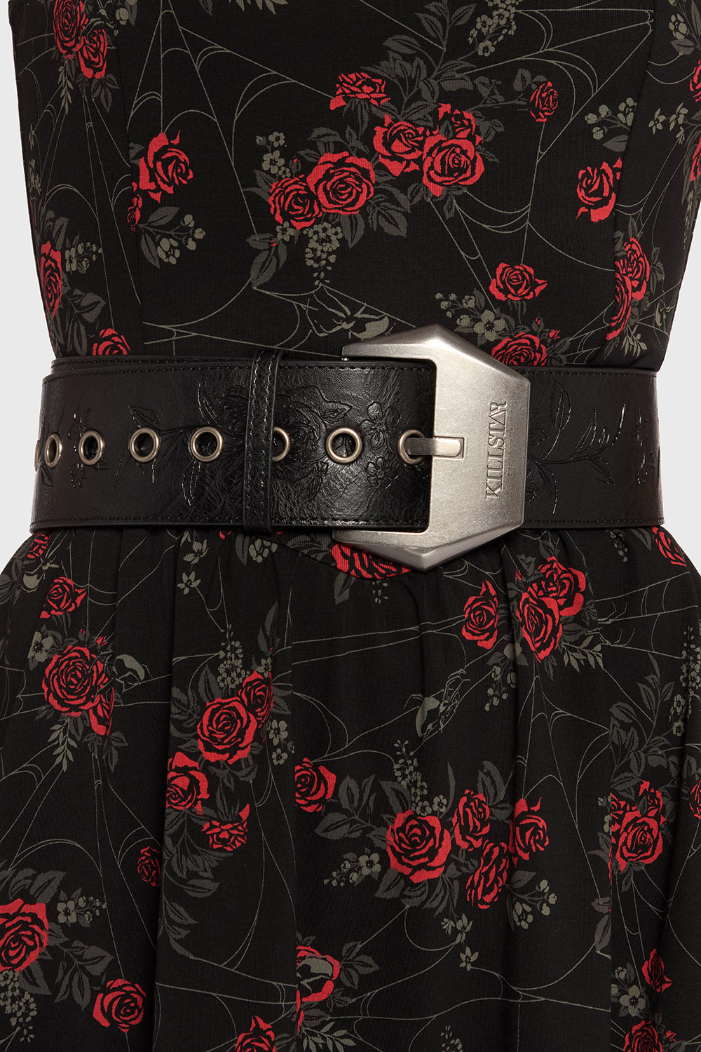 wide gothic vegan leather belt 