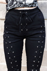 lace-up corset pants