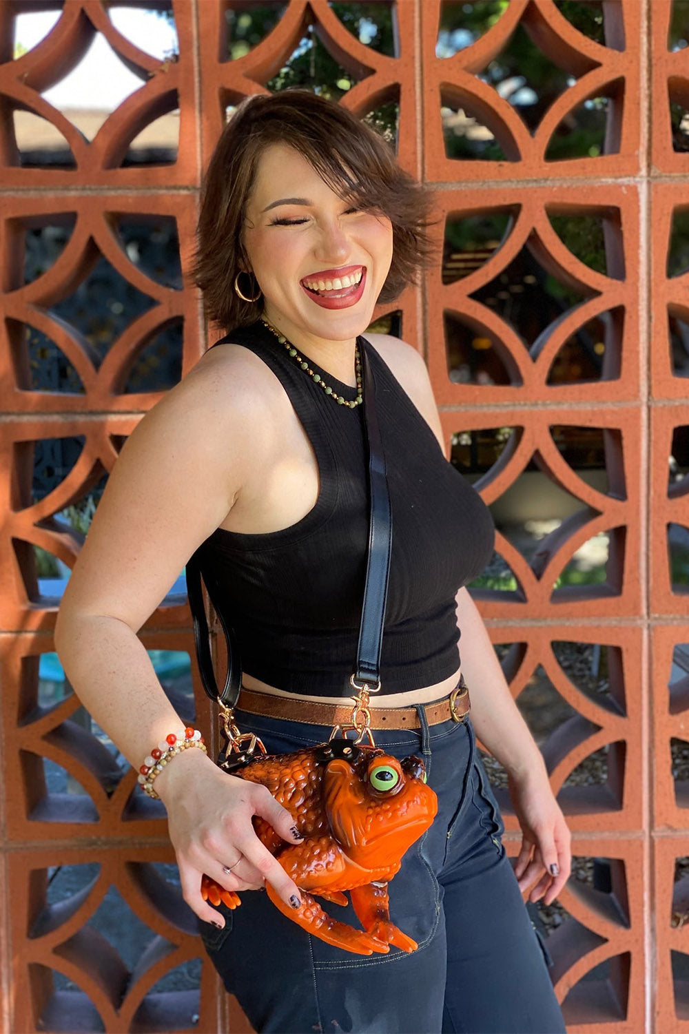 frog-shaped handbag by windy willow