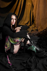asymmetric hem dark fairycore cardigan  with moth wings