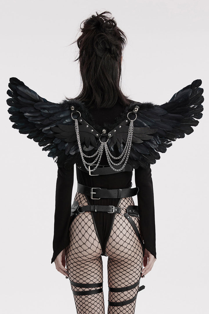 black feather wings harness