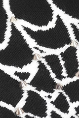 black and white spiderweb beanie