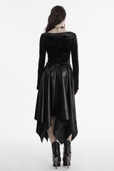 long asymmetric hem Gothic blouse 