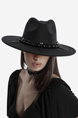 gothic cross brimmed hat 