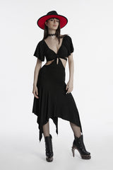 beaded red and black Gothic hat