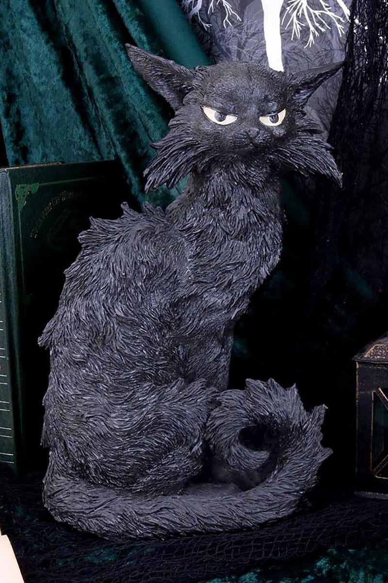 12 inches high black cat statue