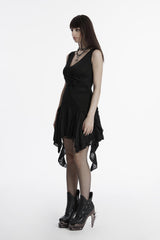 asymmetric hem goth dress