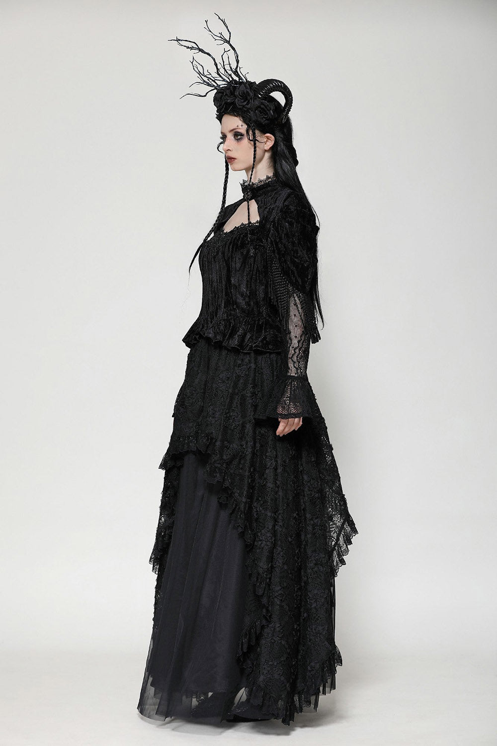vampire goth long black skirt