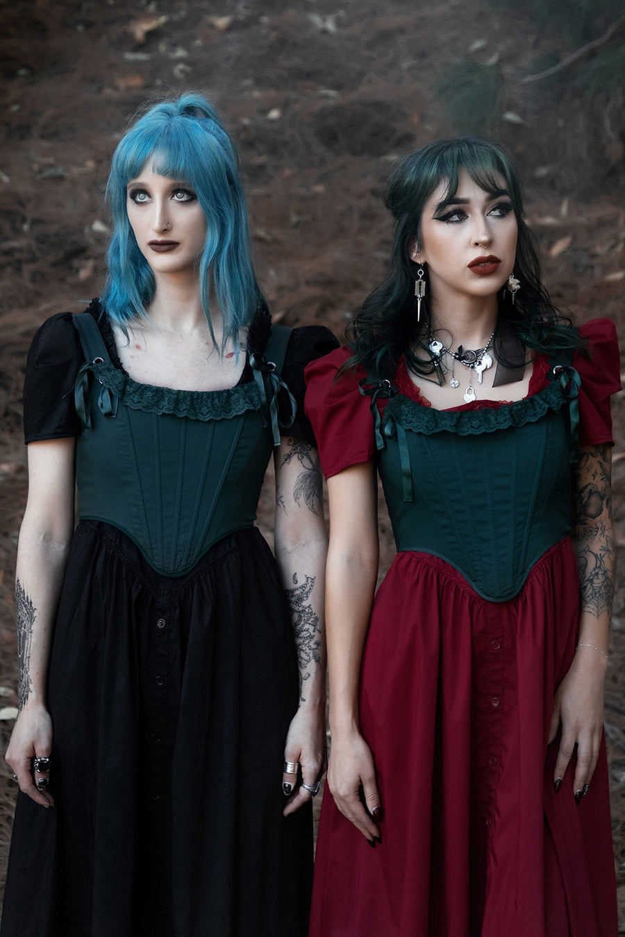 gothic green corset top