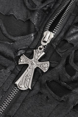gothic cross distressed dress