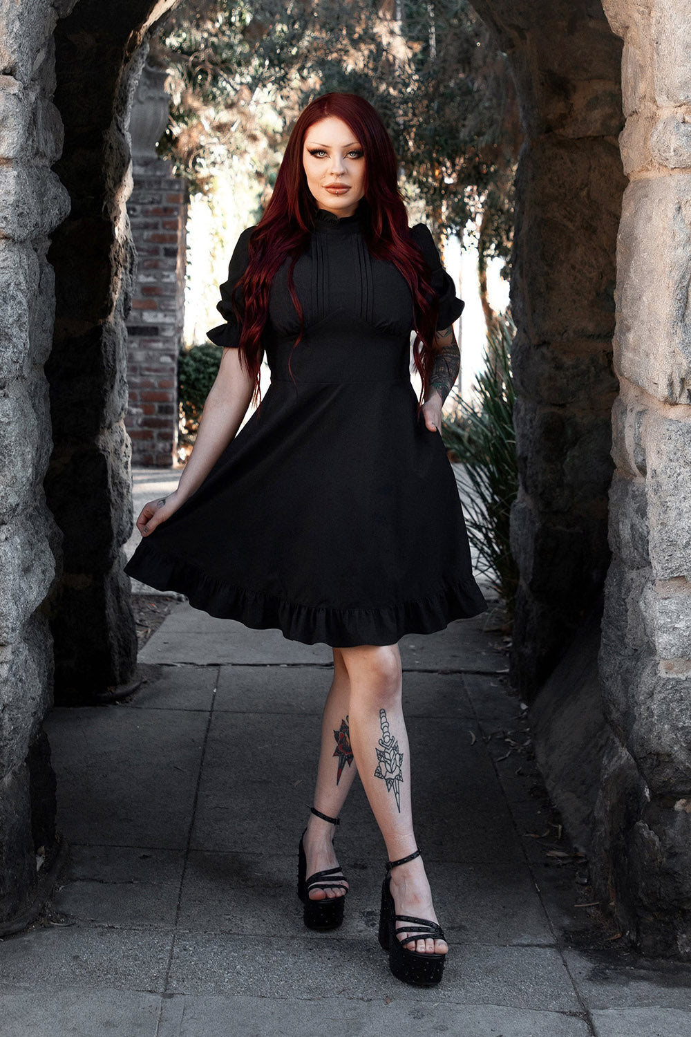 womens puff sleeve lively ghosts dress