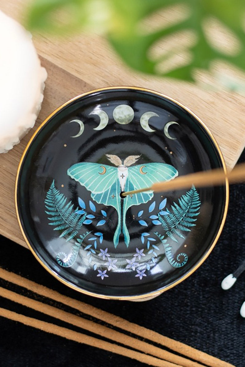 Luna Moth Ceramic Incense Holder Plate