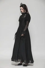 puffed shoulder long gothic witch gown