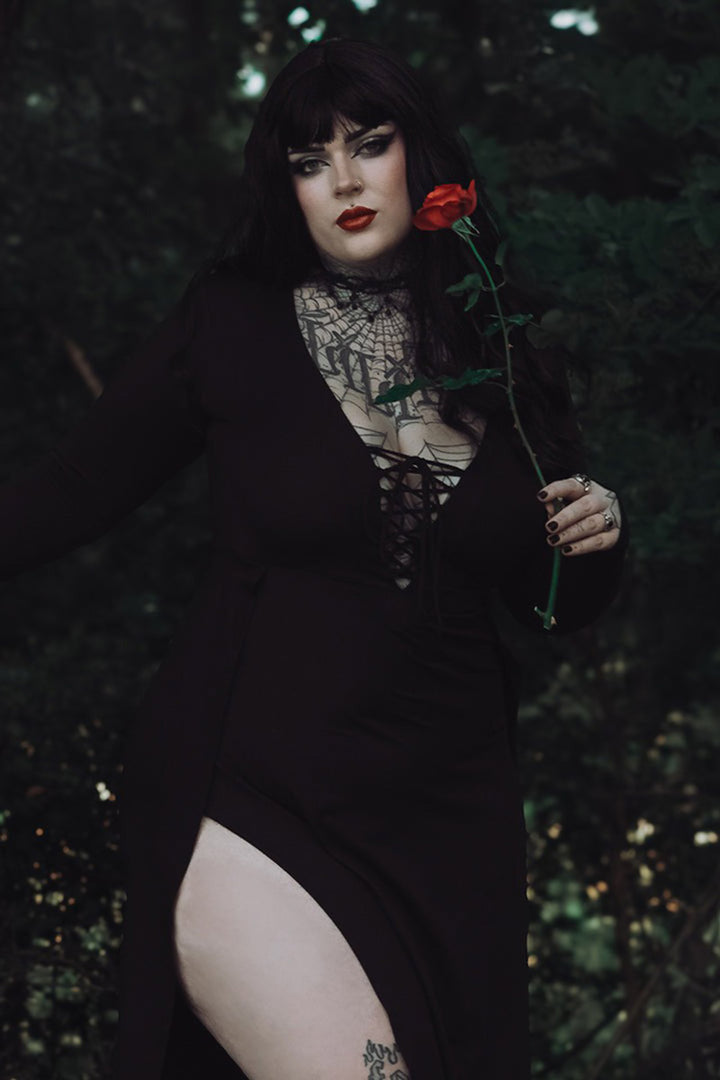 gothic dress with leg slits