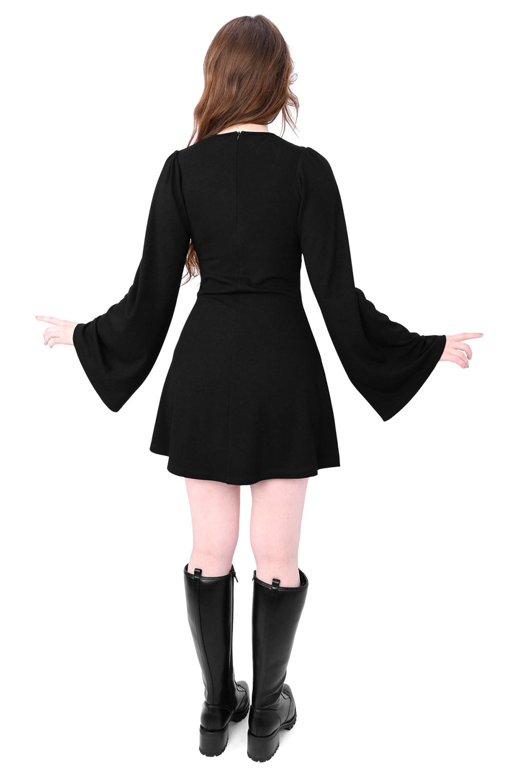 womens flared bell sleeve gothic dress by foxblood