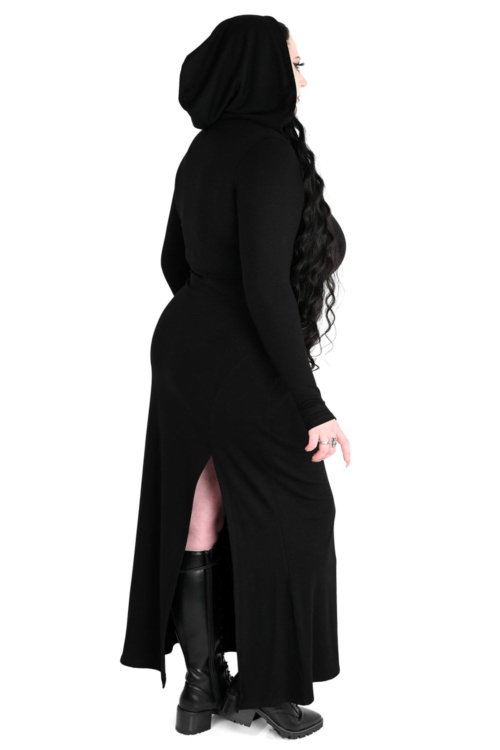 occult long maxi dress with thumbholes