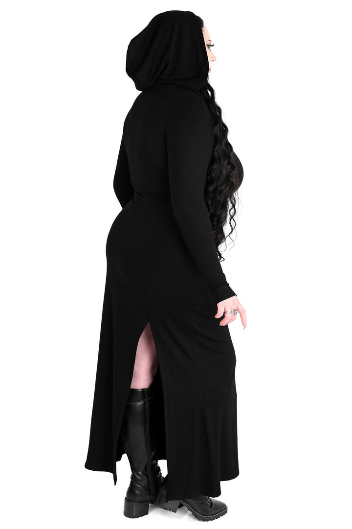 occult long maxi dress with thumbholes