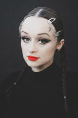 draped moon chain hair clip set