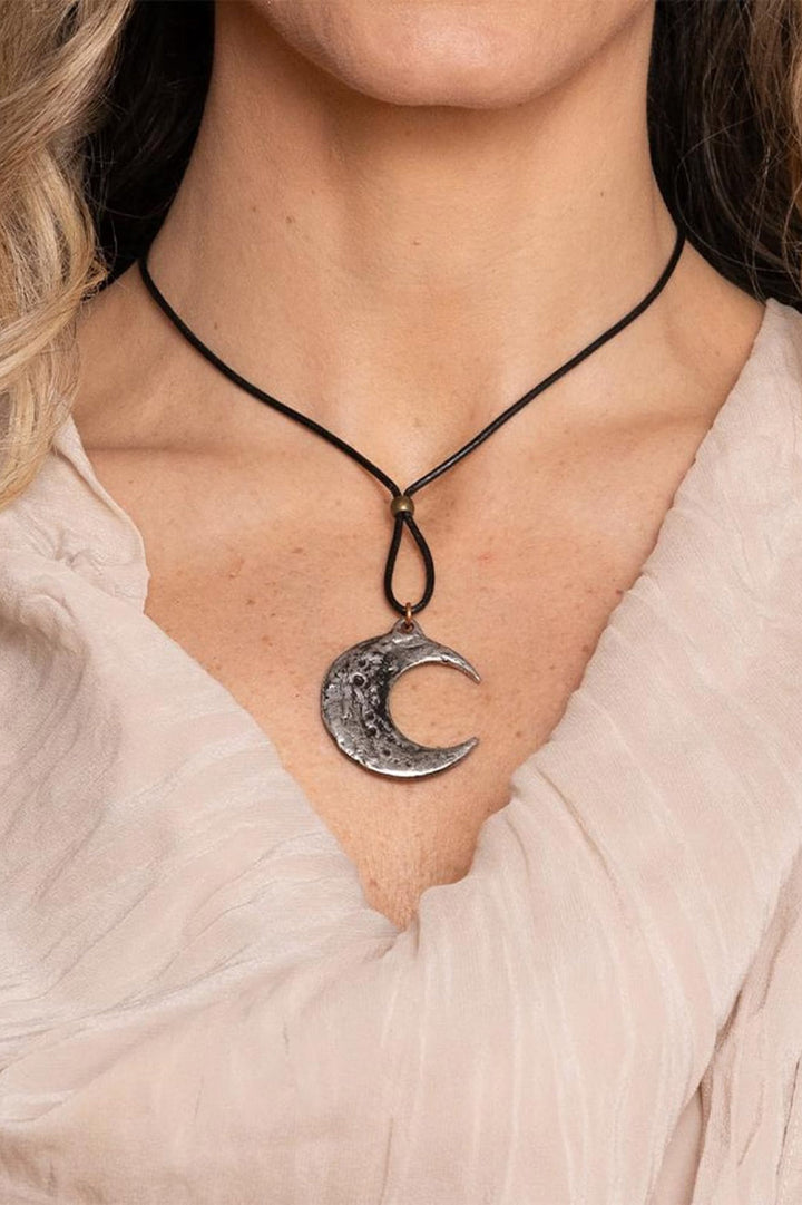 large crescent moon necklace