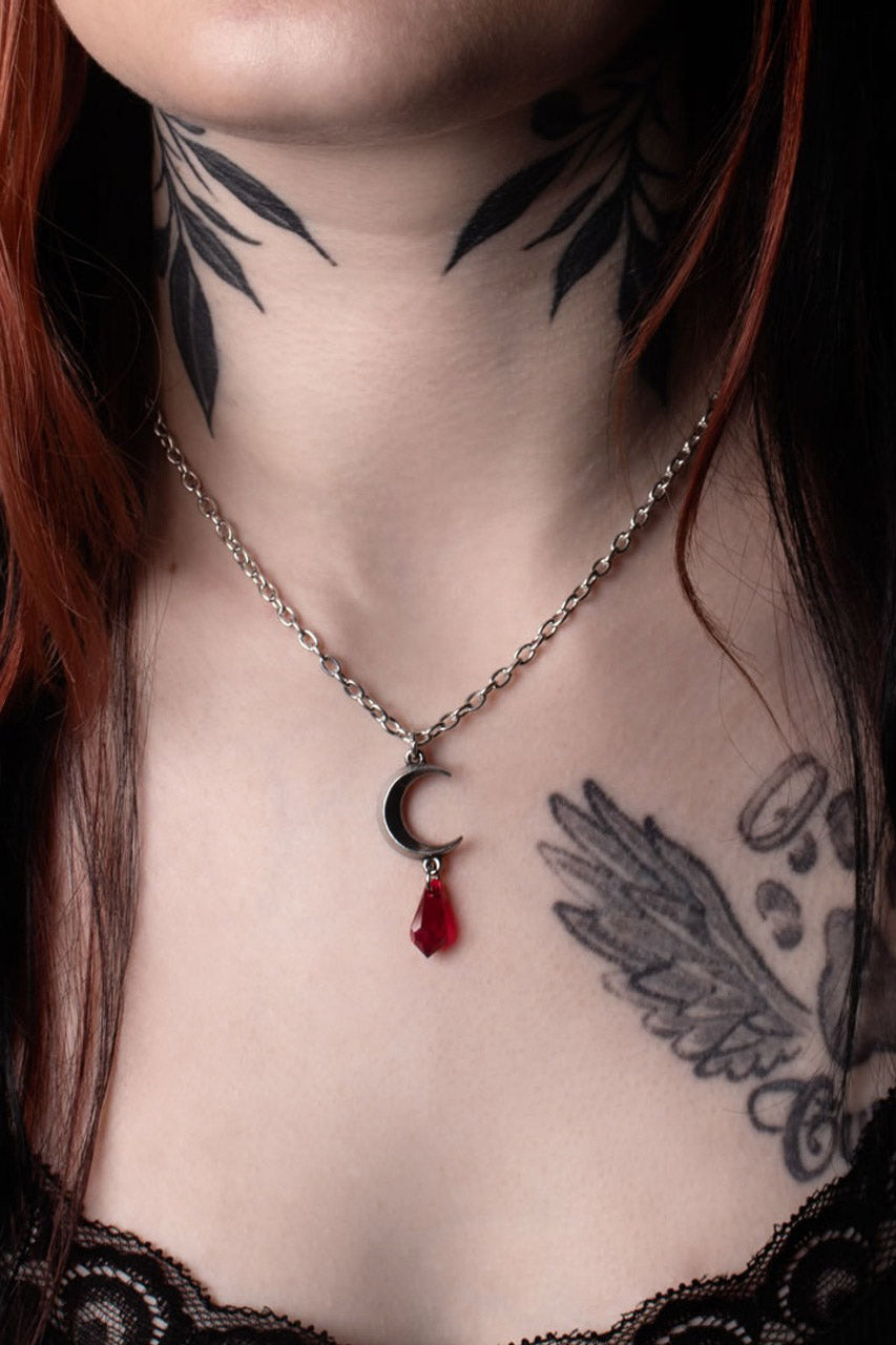 vampire goth blood drop necklace 