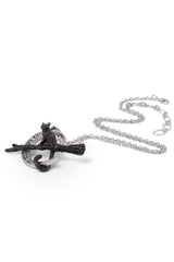 alchemy England black cat moon necklace