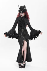 womens witchy tattered long sleeve bell top