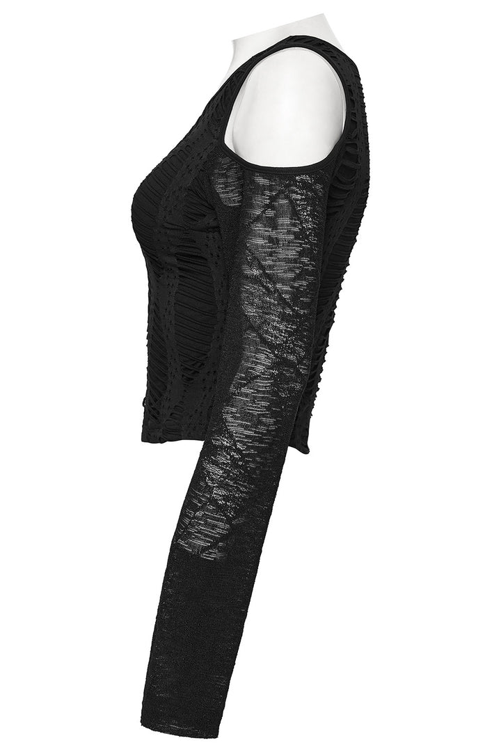 mesh long sleeve goth crop top