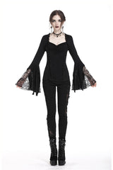 dark in love flared sleeve gothic top